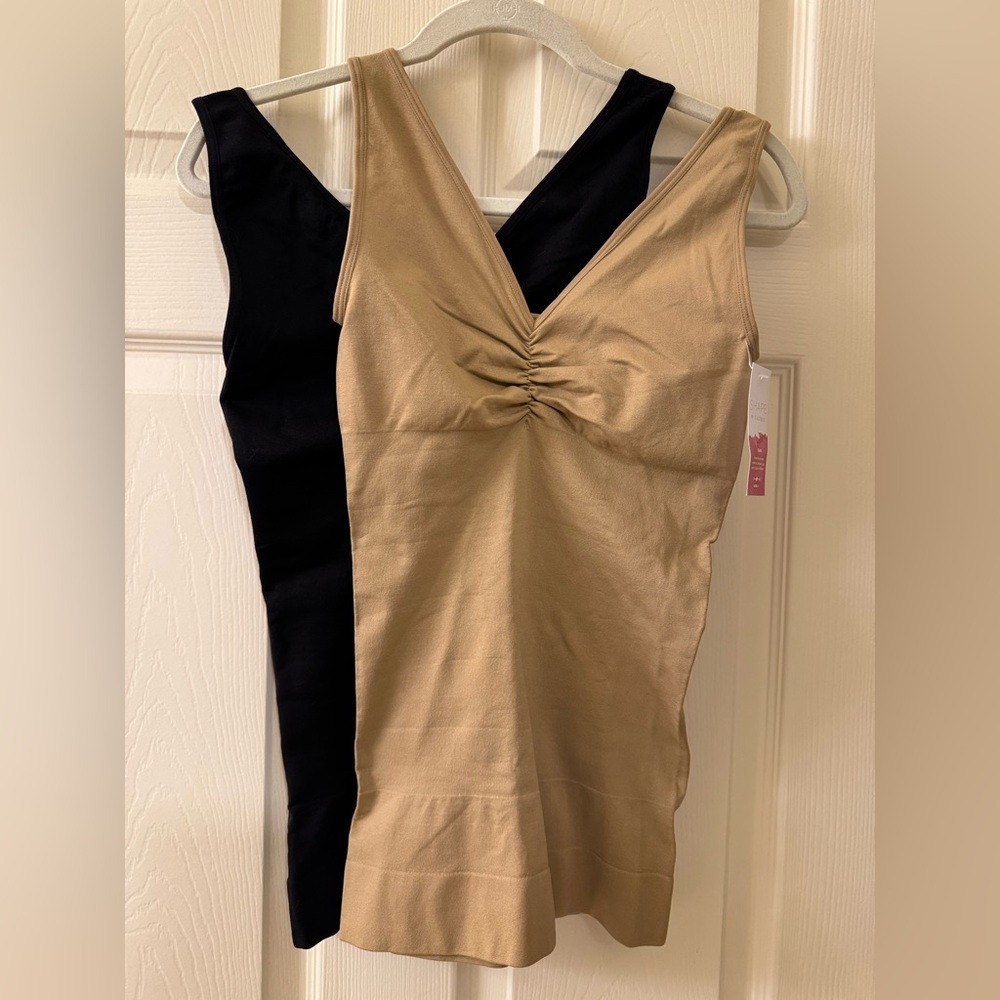 Cacique Cami (2) Pair Shapeware Tan NWT & Black NWOT size 14/16